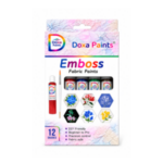 Emboss (3D) Fabric Paint Tubes – (Pack 0f 12)